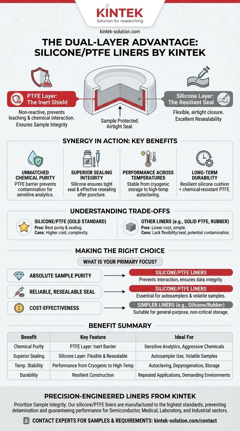 What are the benefits of silicone/PTFE liners? Ensure Unmatched Sample Purity and Integrity Visual Guide