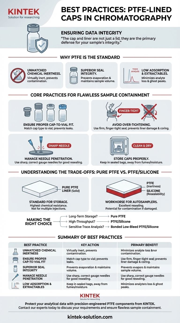 Was sind die besten Praktiken für die Verwendung von PTFE-ausgekleideten Kappen in der Chromatographie? Gewährleistung der Datenintegrität und Vermeidung von Kontamination Visuelle Anleitung