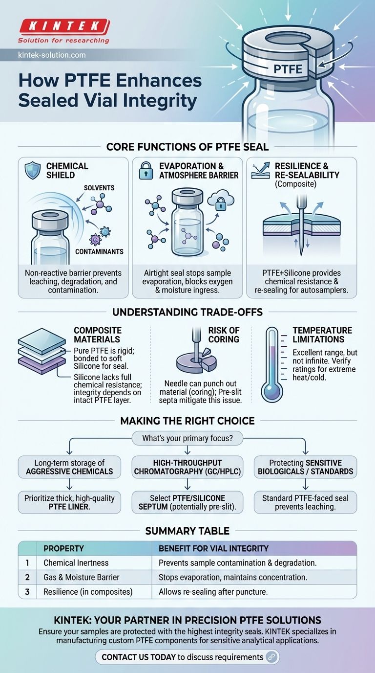 PTFEは密閉バイアルの完全性をどのように高めますか？サンプルの一貫性と安定性を確保しましょう ビジュアルガイド