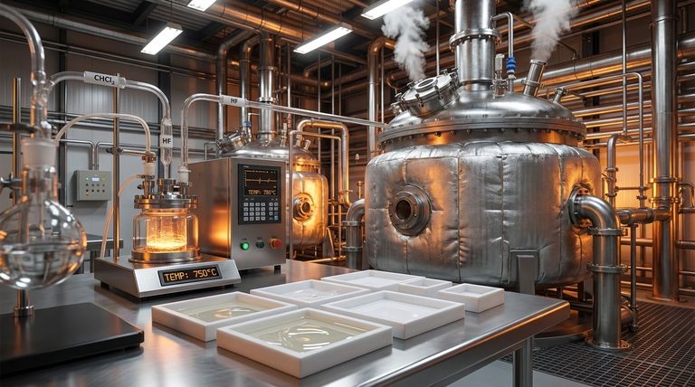 What are the three ingredients used to synthesize TFE, and under what conditions are they combined? Master the High-Temp Pyrolysis Process