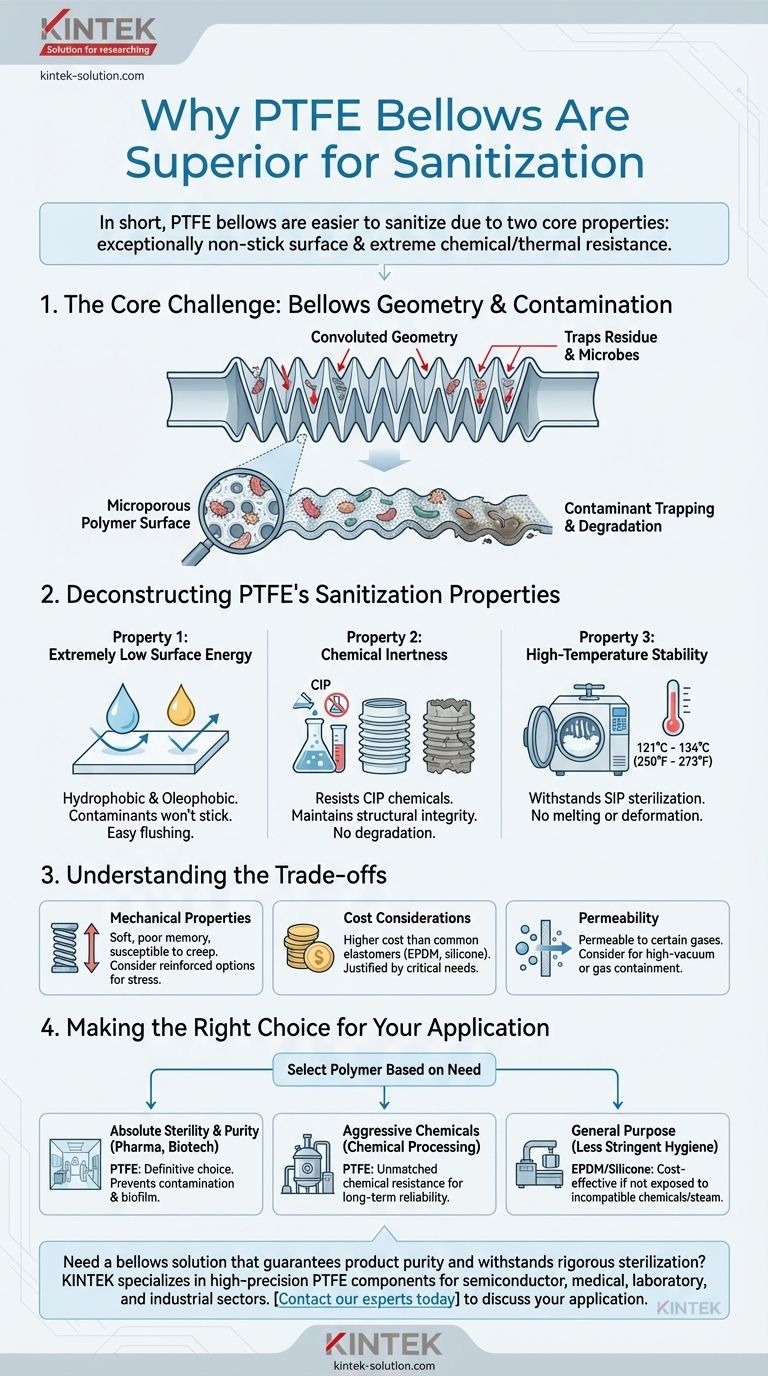 PTFEベローズがサニタイズ（衛生化）しやすいのはなぜですか？重要なプロセスにおける優れた非粘着性と耐薬品性 ビジュアルガイド