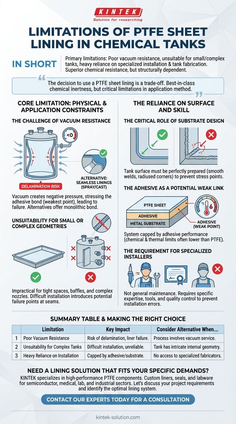 聚四氟乙烯（PTFE）板衬里在化学储罐中的局限性是什么？了解关键的权衡取舍 图解指南