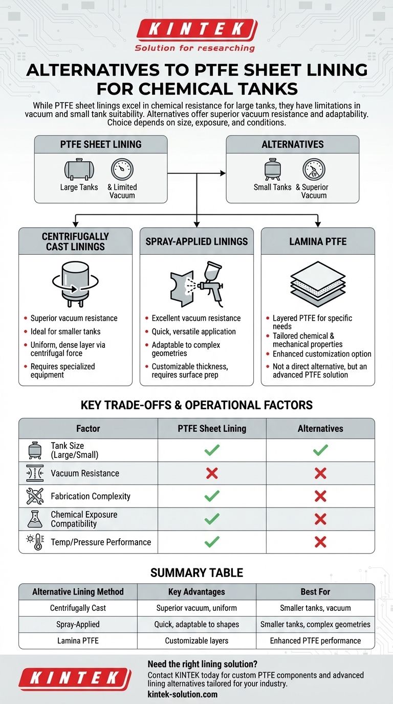 What are the alternatives to PTFE sheet lining for chemical tanks? Explore Better Options Visual Guide
