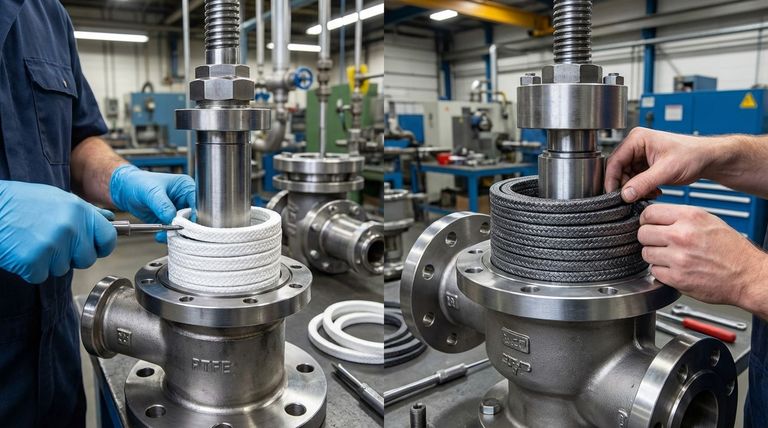 What are the common characteristics of PTFE and Graphite packing materials? Key Similarities and Critical Differences