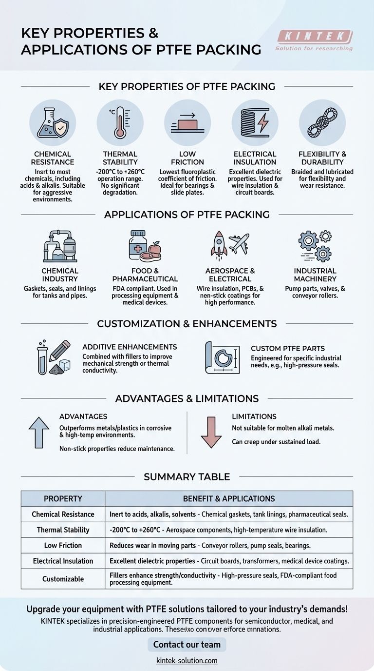 What are the key properties and applications of PTFE packing? Discover Its Versatility in Harsh Environments Visual Guide