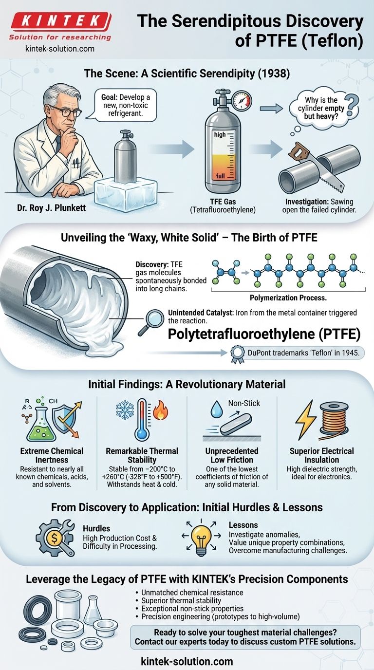 How was PTFE discovered and what were its initial findings? A Serendipitous Breakthrough in Material Science Visual Guide