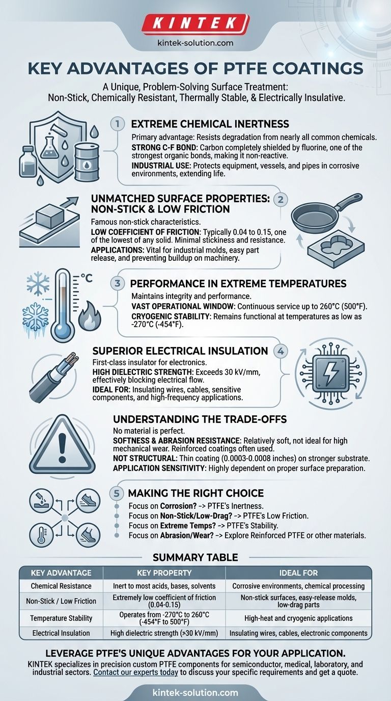 What are the key advantages of PTFE coatings? Unlock Non-Stick, Chemical & Heat Resistance Visual Guide