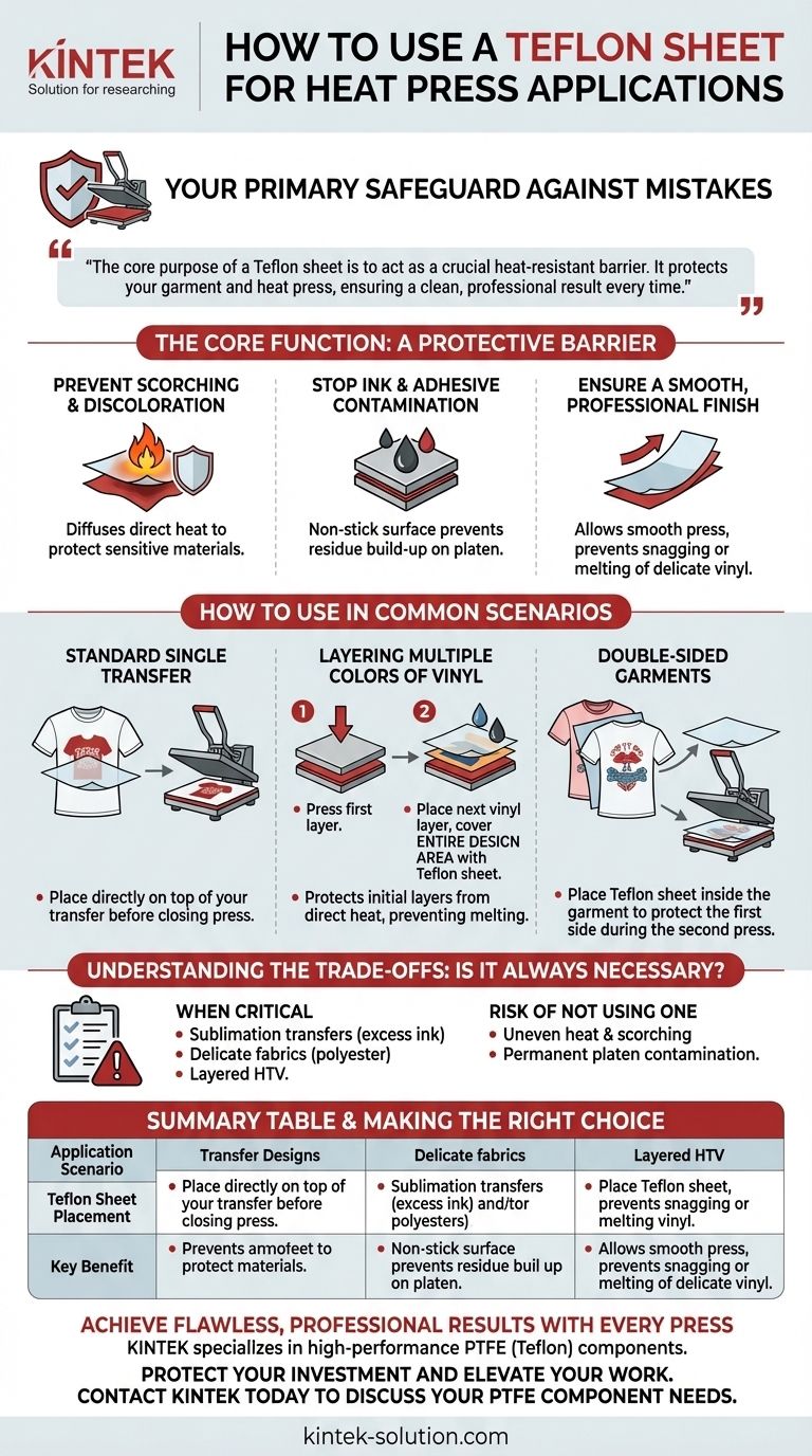 How do you use a Teflon sheet for heat press applications? Protect Your Projects and Equipment Visual Guide