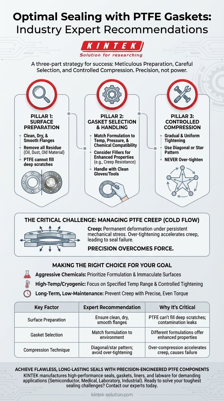 PTFE 개스킷으로 최적의 밀봉을 위해 업계 전문가들은 무엇을 권장합니까? 3가지 핵심 전략을 마스터하세요 시각적 가이드