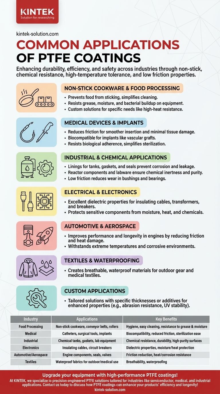 Каковы распространенные области применения покрытий из ПТФЭ? Изучите их универсальное использование Визуальное руководство