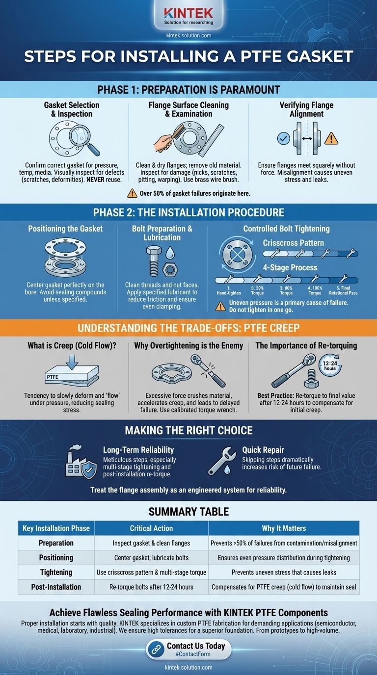 What are the steps for installing a PTFE gasket? A Guide to a Leak-Free Seal Visual Guide