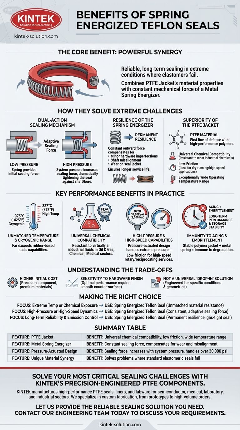 Какую пользу обеспечивают уплотнения из тефлона с пружинным натяжением? Обеспечьте надежное уплотнение в экстремальных условиях Визуальное руководство