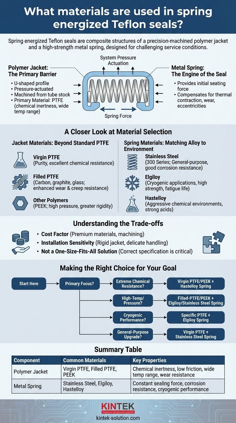 Quais materiais são usados em vedações de Teflon energizadas por mola? Um guia para camisas de PTFE e molas de metal Guia Visual
