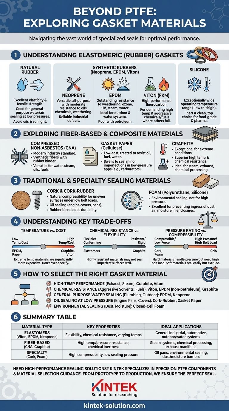 What types of gasket materials are available besides PTFE? Find the Perfect Seal for Your Application Visual Guide