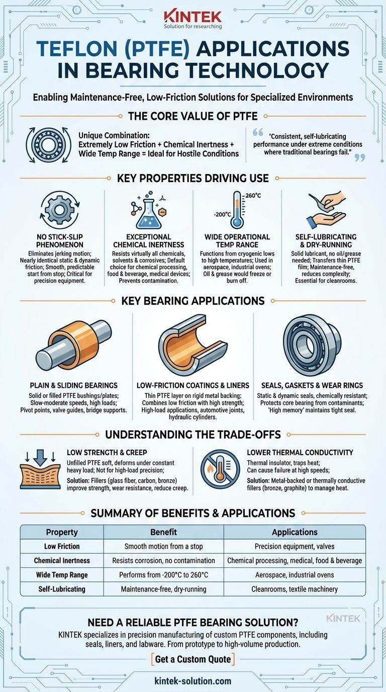 What are some applications of Teflon in bearing technology? Achieve Maintenance-Free, Low-Friction Performance Visual Guide