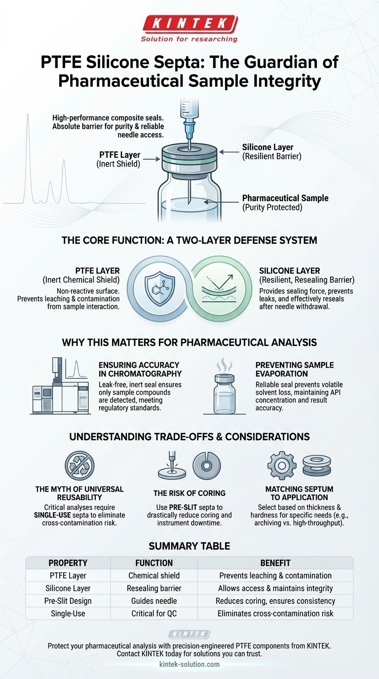 What are PTFE silicone septas and their role in the pharmaceutical industry? Ensure Sample Integrity and Accurate Analysis Visual Guide