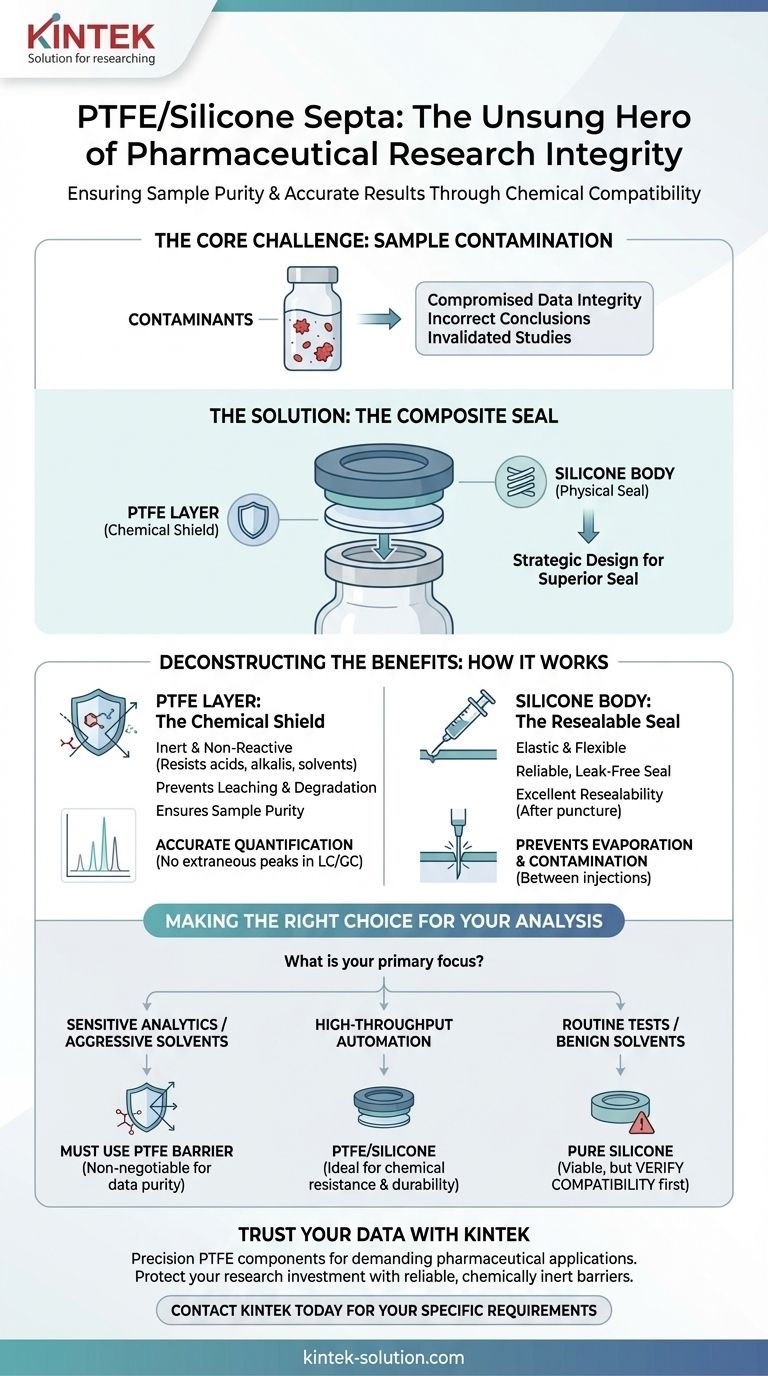 Как химическая совместимость септ из ПТФЭ/силикона приносит пользу фармацевтическим исследованиям? Обеспечение целостности образца Визуальное руководство