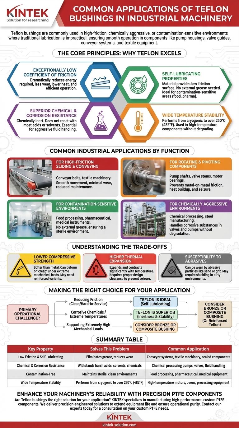What are the common applications of Teflon bushings in industrial machinery? Solve Friction, Corrosion, and Contamination Problems Visual Guide