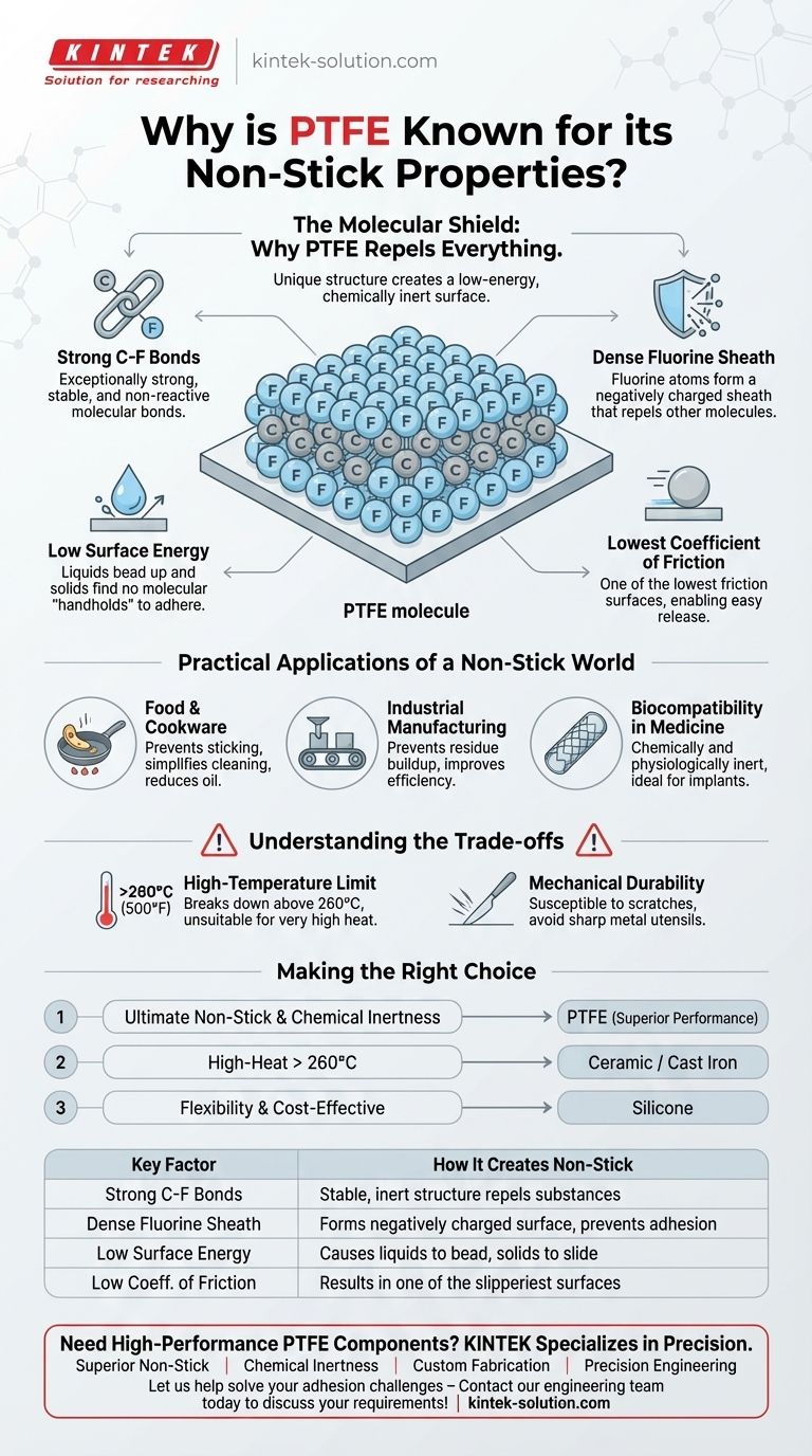 PTFEが焦げ付き防止特性で知られているのはなぜですか？その滑りやすい表面の背後にある科学 ビジュアルガイド