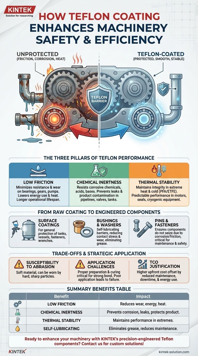 How does Teflon coating contribute to machinery safety and efficiency? Extend Asset Life and Reduce Downtime Visual Guide