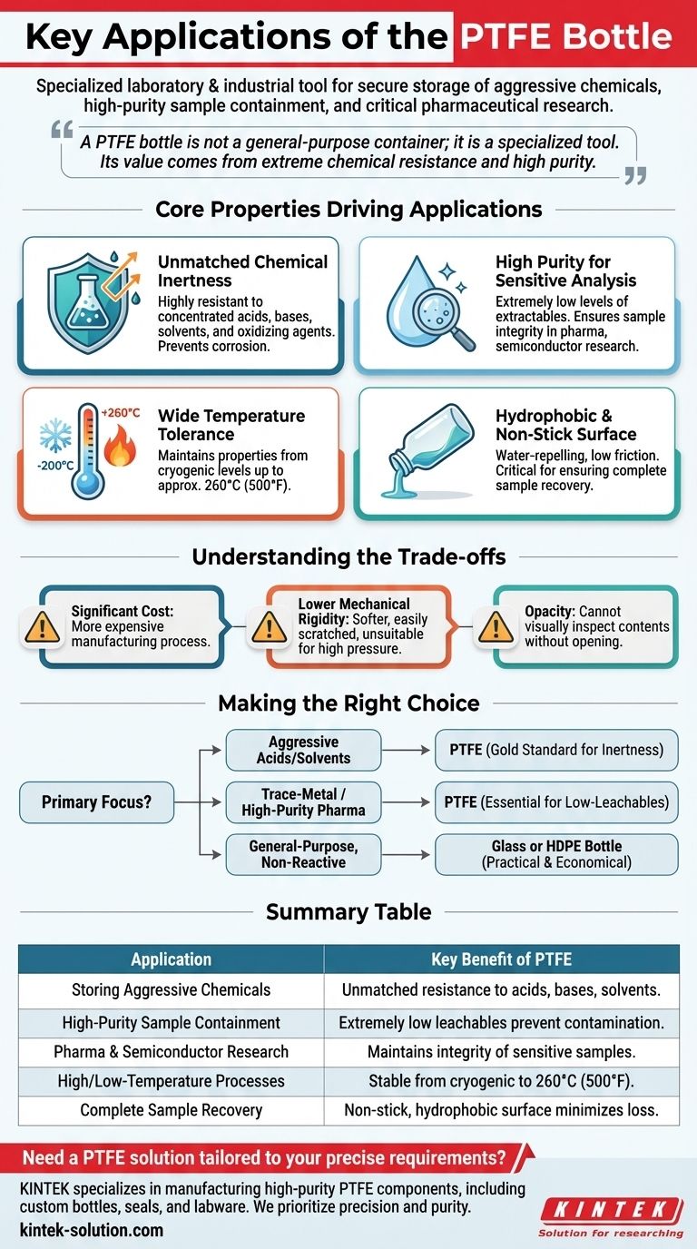 ¿Cuáles son las aplicaciones clave de las botellas de PTFE? Garantizar la seguridad química y la pureza de la muestra Guía Visual