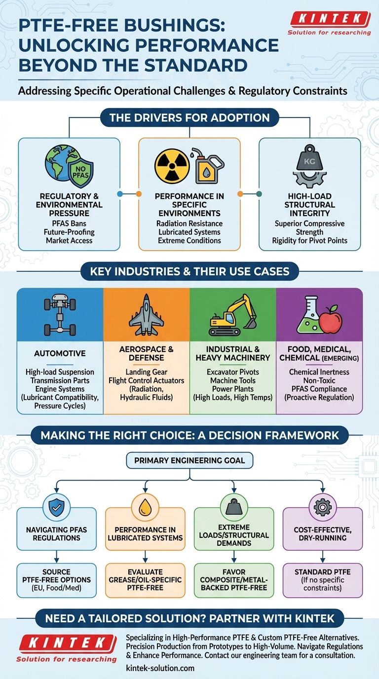 В каких отраслях могут быть полезны втулки без ПТФЭ? Автомобильная промышленность, аэрокосмическая отрасль и решения для тяжелого машиностроения Визуальное руководство