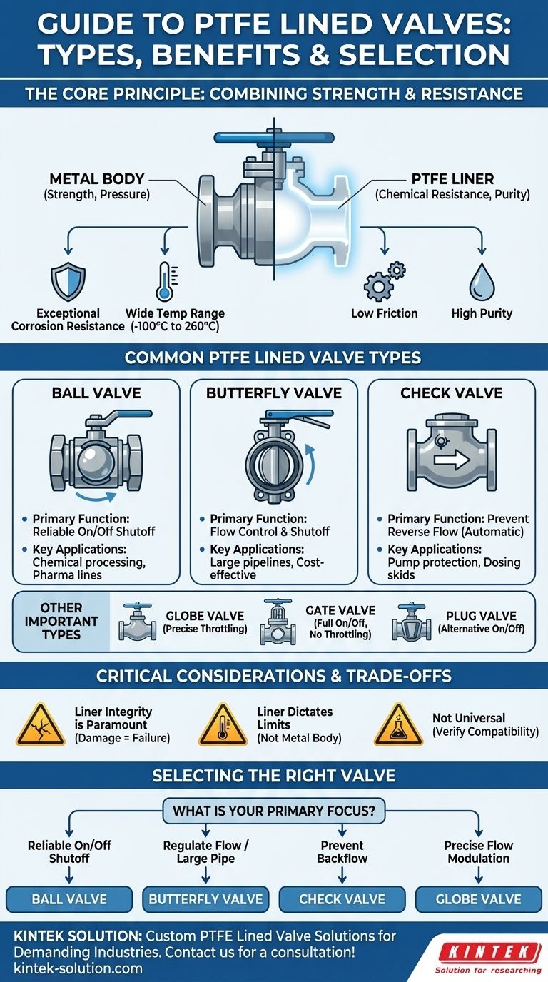 Каковы основные типы футерованных ПТФЭ клапанов? Найдите подходящий клапан для вашего агрессивного применения Визуальное руководство