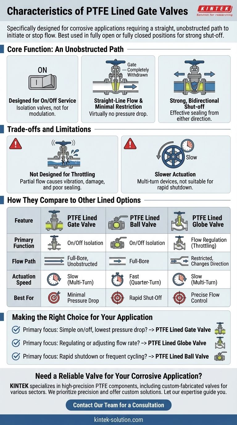 What are the characteristics of PTFE Lined Gate Valves? Ideal for Full-Bore Flow and Tight Shut-Off Visual Guide