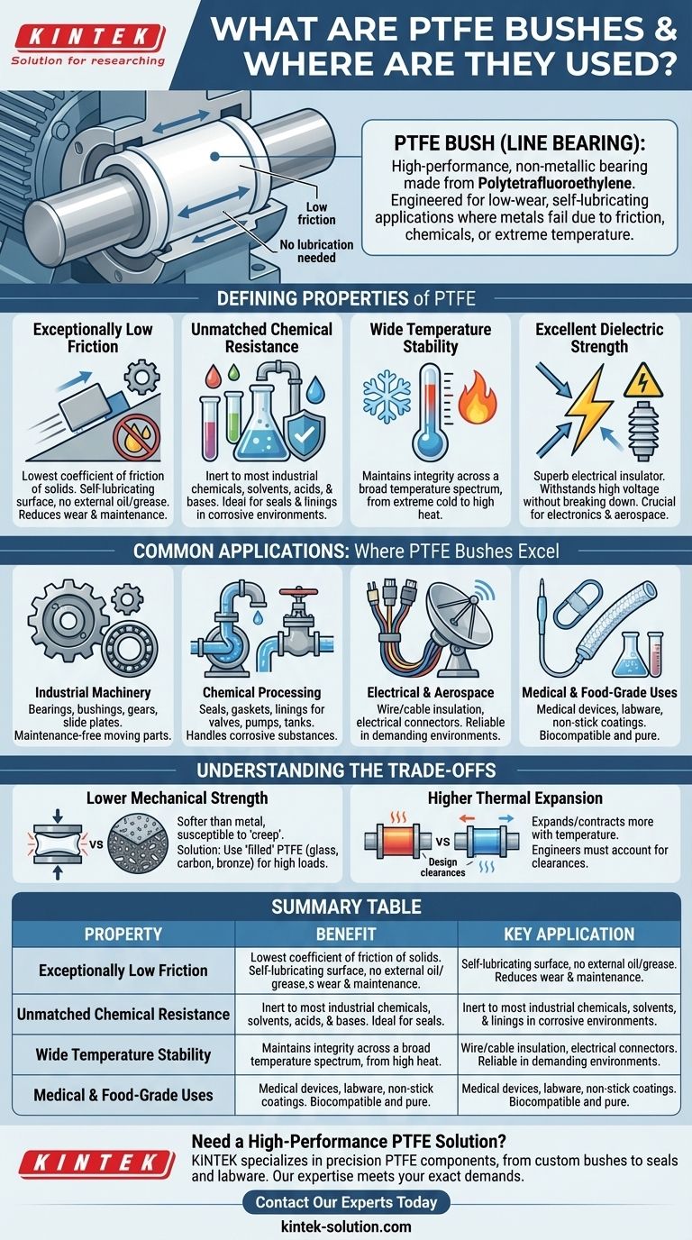 What are PTFE bushes and where are they commonly used? Solve Friction, Chemical, and Temperature Challenges Visual Guide