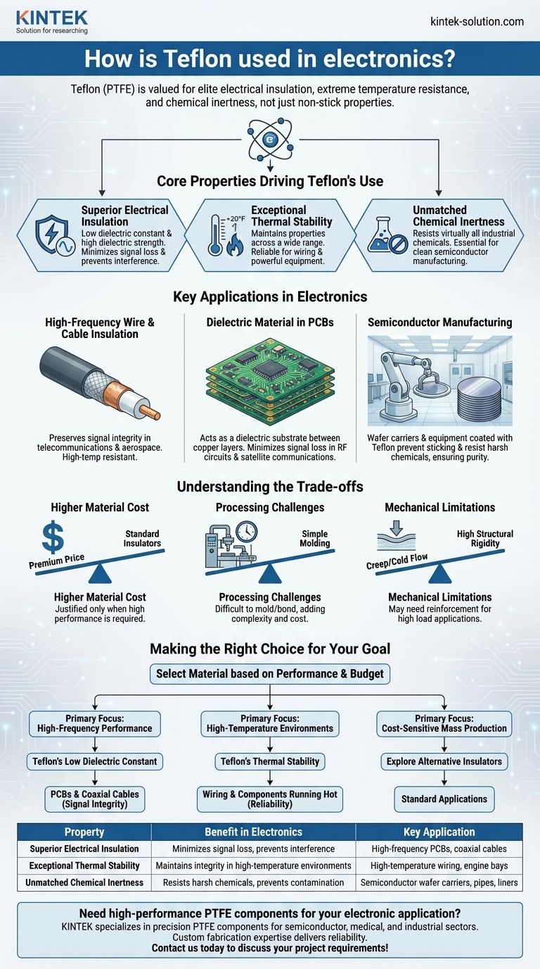 전자제품에서 테플론은 어떻게 사용되나요? 고성능 절연체 및 반도체 부품으로서 시각적 가이드