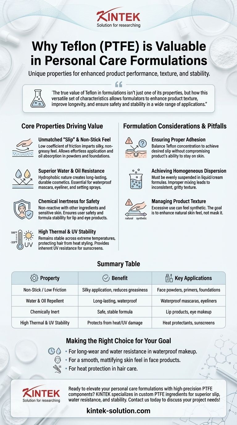 테플론이 개인 관리 제품 제형에서 귀중한 성분인 이유는 무엇입니까? 독특한 특성으로 성능 향상 시각적 가이드