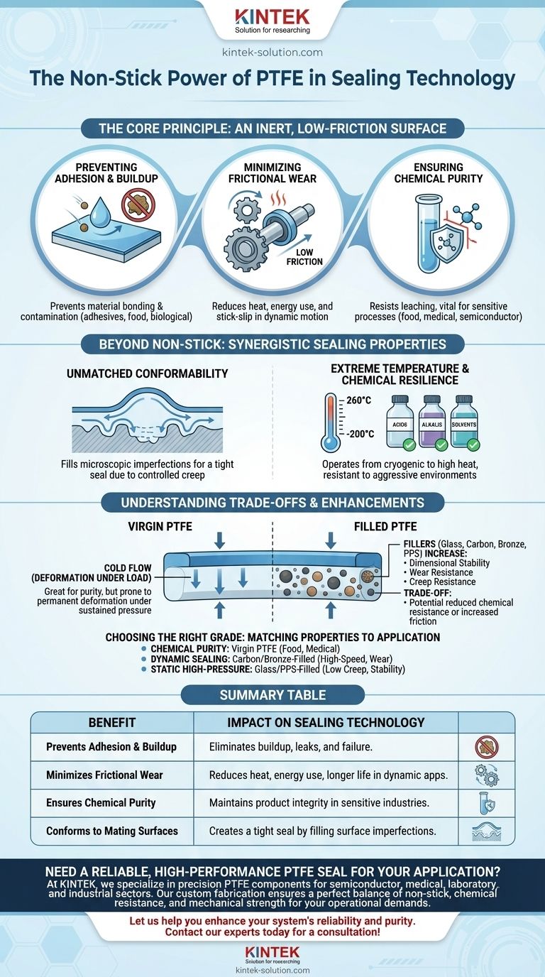 PTFE의 비점착 특성이 실링 기술에 어떤 이점을 제공합니까? 씰 수명 및 순도 향상 시각적 가이드