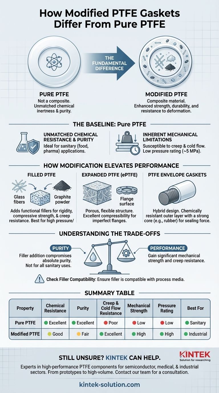 개량형 PTFE 개스킷은 순수 PTFE 개스킷과 어떻게 다른가요? 재료 선택 가이드 시각적 가이드