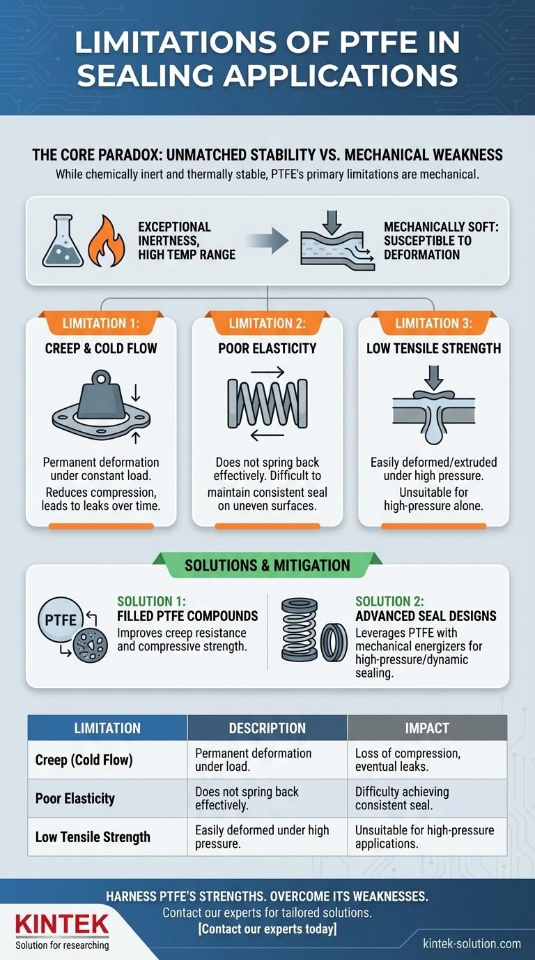PTFE를 밀봉 용도로 사용할 때의 한계점은 무엇인가요? 신뢰할 수 있는 밀봉을 위한 기계적 약점 극복 시각적 가이드
