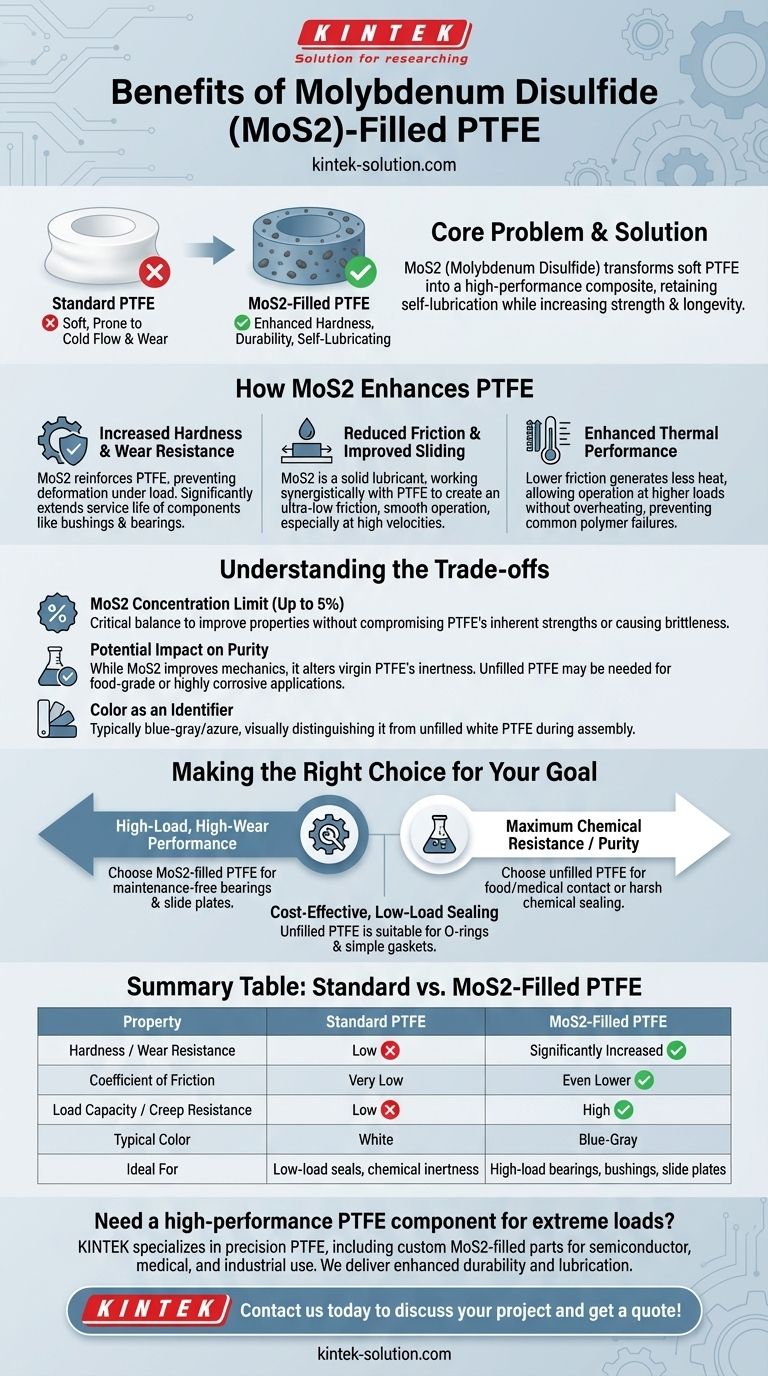 이황화 몰리브덴(MoS2) 충전 PTFE의 장점은 무엇인가요? 내구성과 성능 향상 시각적 가이드