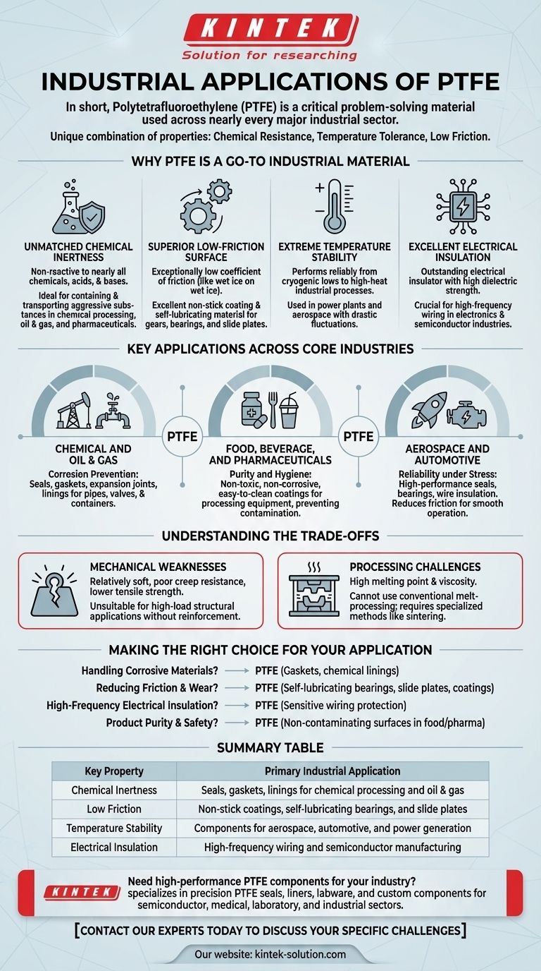Quali applicazioni industriali ha il PTFE? Sblocca le prestazioni in ambienti estremi Guida Visiva