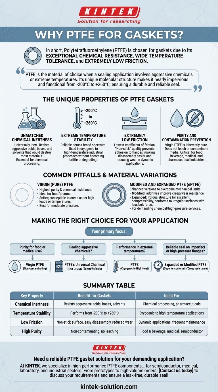 PTFE가 개스킷에 사용되는 이유는 무엇입니까? 가혹한 화학 물질 및 온도 환경을 위한 뛰어난 밀봉 시각적 가이드