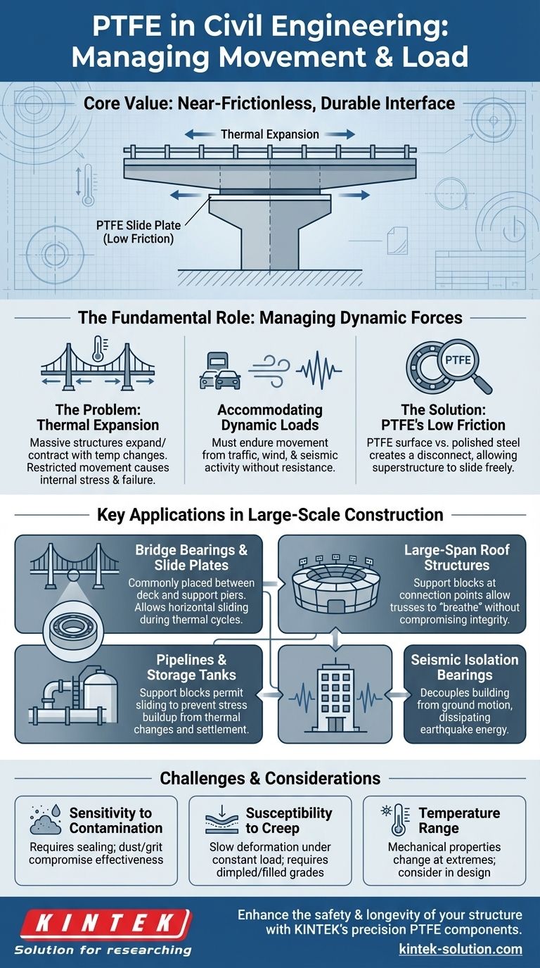 토목 공학에서 PTFE 사용 사례는 무엇입니까? 구조물의 움직임 및 하중 관리 시각적 가이드