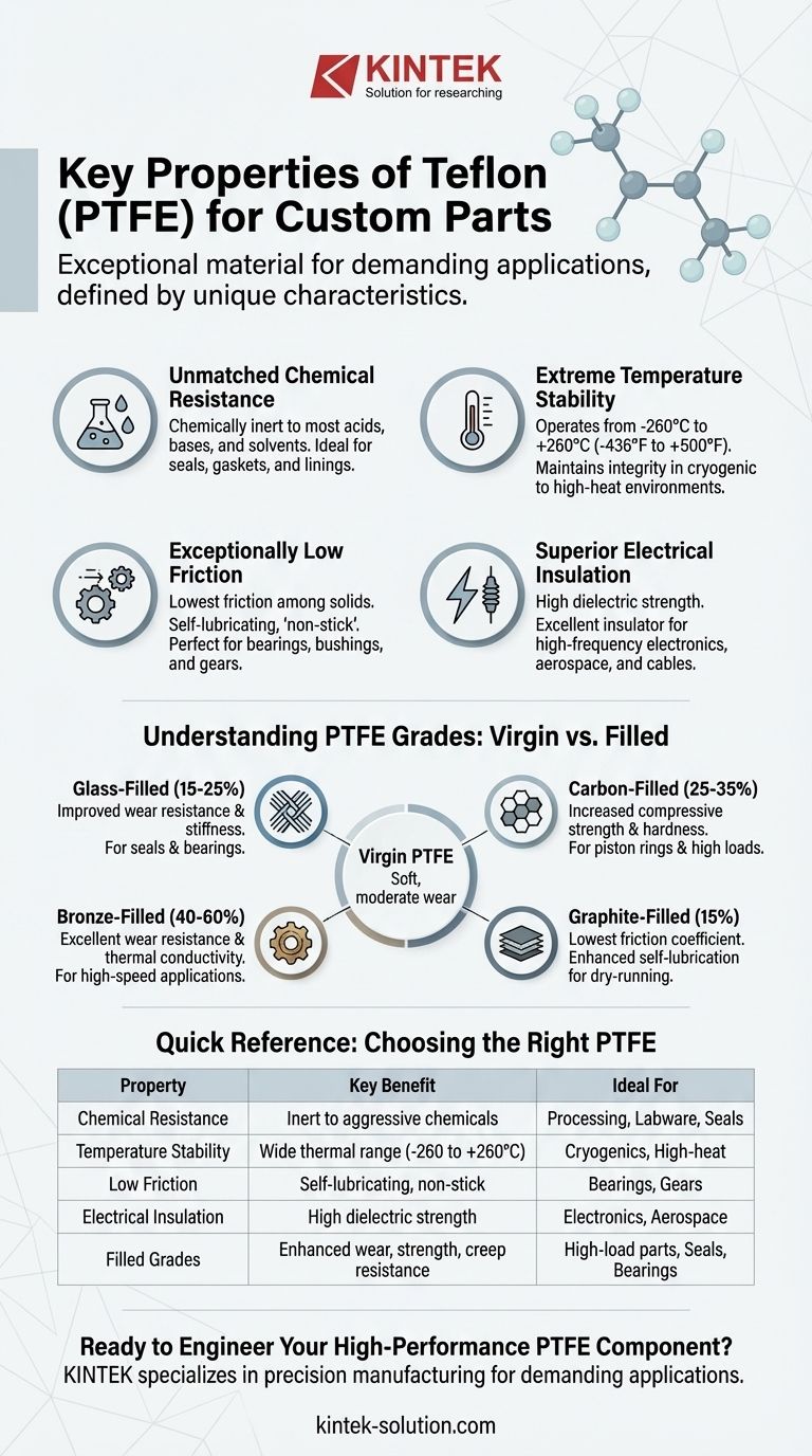 カスタム部品に使用されるテフロン（PTFE）の主要な特性とは？ | 最高の性能を実現 ビジュアルガイド