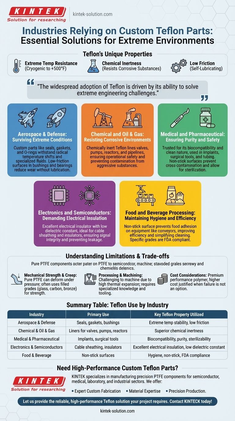 맞춤형 테플론 부품을 흔히 사용하는 산업 분야는 어디인가요? 항공우주, 의료 및 기타 분야의 중요 응용 분야 시각적 가이드