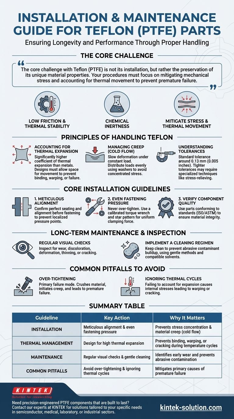 테플론 부품의 설치 및 유지보수에 따라야 할 지침은 무엇입니까? 수명 및 성능 보장 시각적 가이드