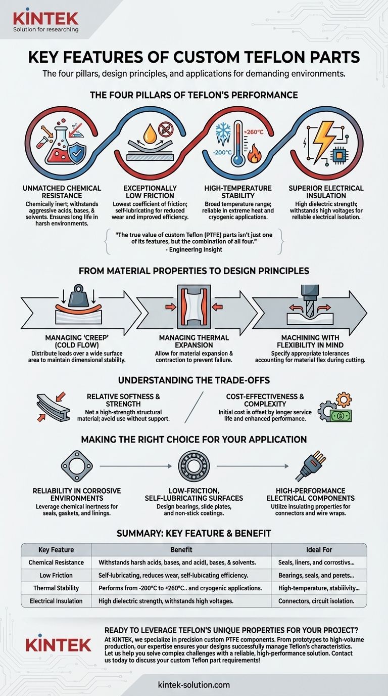 Was sind die Hauptmerkmale von kundenspezifischen Teflonteilen? Entdecken Sie chemische und thermische Beständigkeit Visuelle Anleitung
