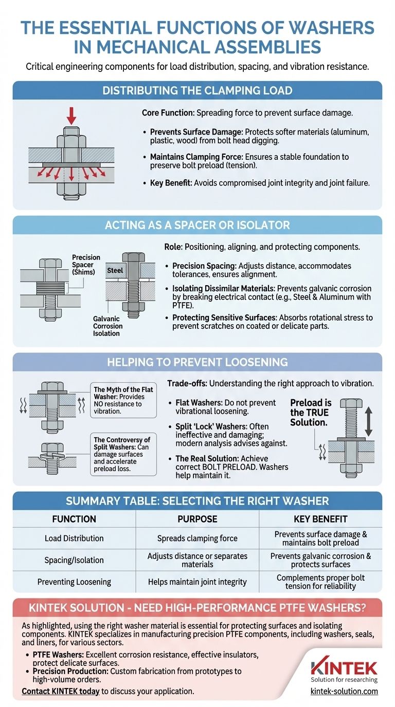 기계 조립품에서 와셔의 주요 기능은 무엇입니까? 조인트 신뢰성 보장 및 손상 방지 시각적 가이드