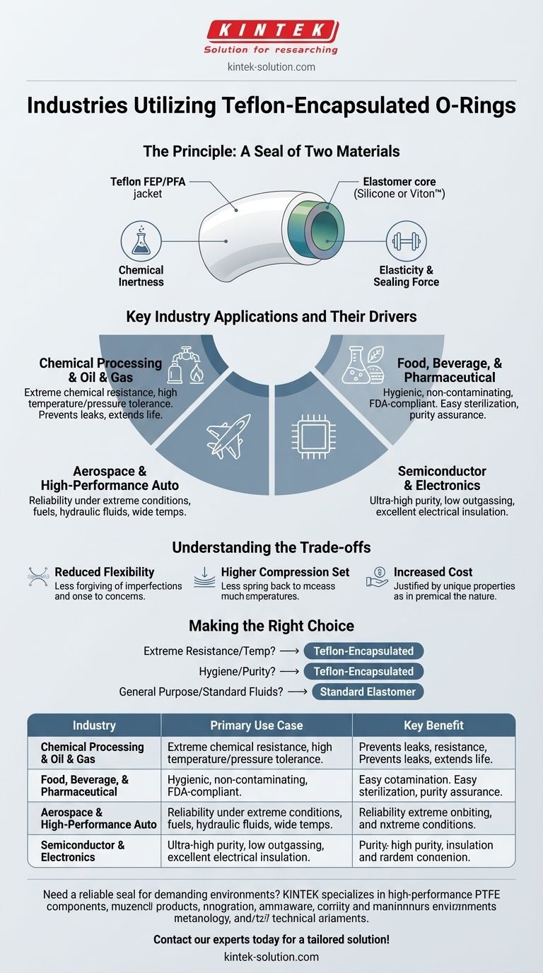 What industries commonly use Teflon-encapsulated O-Rings? Critical Seals for Extreme Conditions Visual Guide