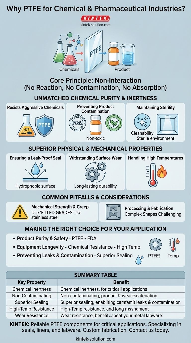 Что делает ПТФЭ подходящим для химической и фармацевтической промышленности? Обеспечение чистоты и производительности в критически важных применениях Визуальное руководство