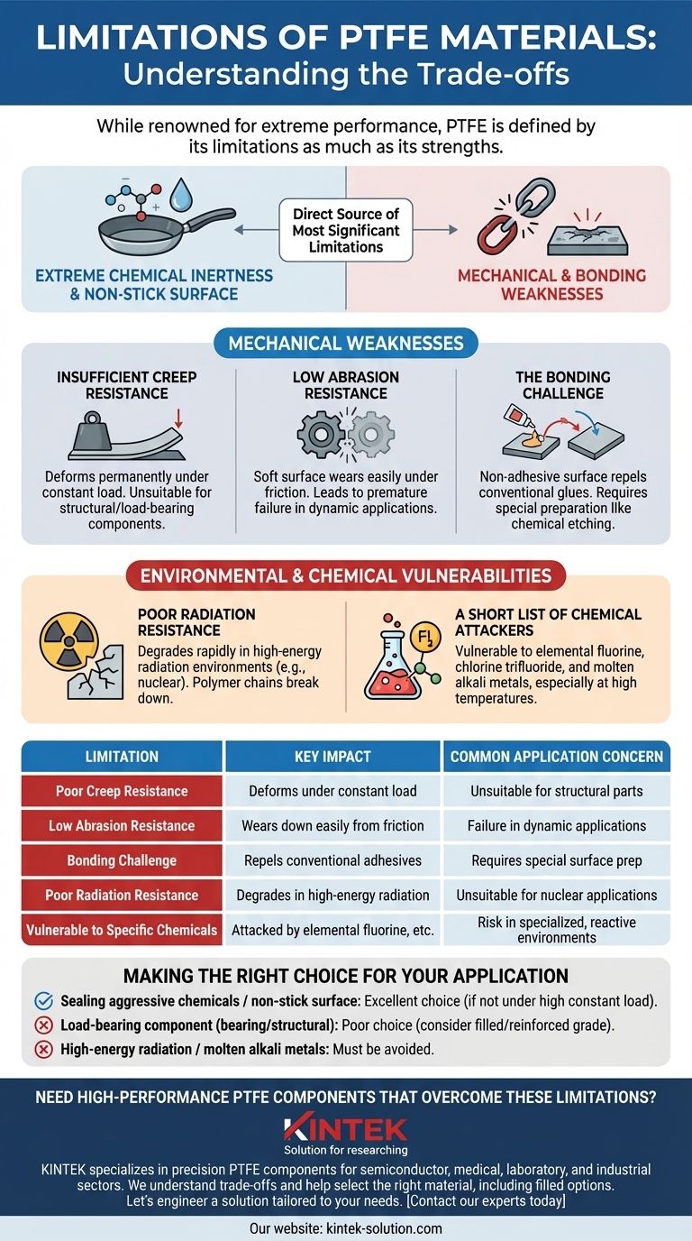 ¿Cuáles son las limitaciones de los materiales de PTFE? Comprenda las compensaciones clave antes de especificar Guía Visual