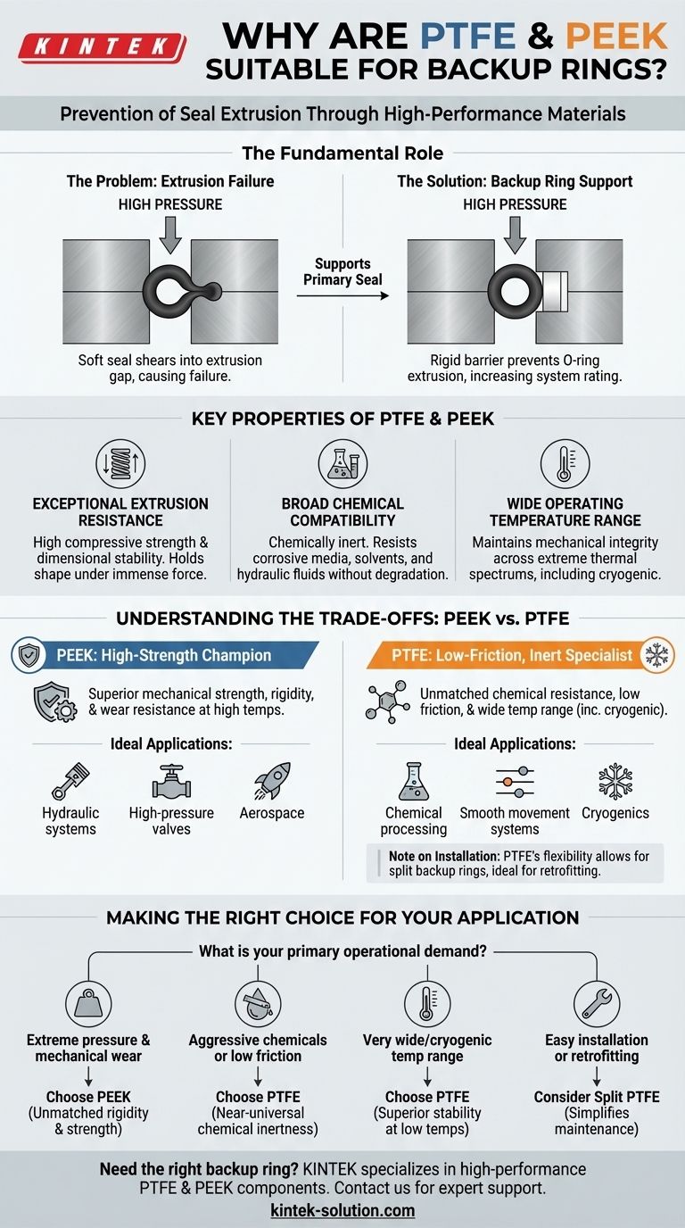 Why are PTFE and PEEK suitable for backup rings? Ensure Seal Integrity in Extreme Conditions Visual Guide