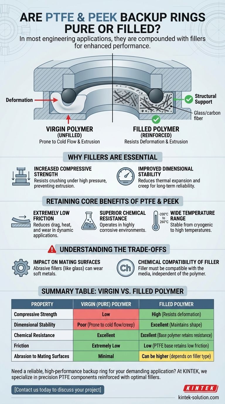 PTFE 및 PEEK 백업 링은 일반적으로 순수한가요, 아니면 충전재를 포함하고 있나요? 고성능 씰에서 충전재의 역할 알아보기 시각적 가이드