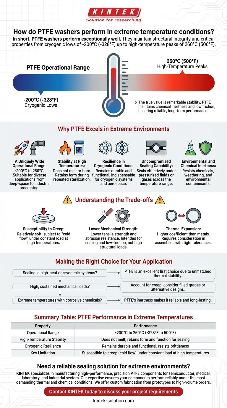 PTFE 와셔는 극한의 온도 조건에서 어떻게 작동합니까? -200°C에서 260°C까지의 탁월한 안정성 시각적 가이드