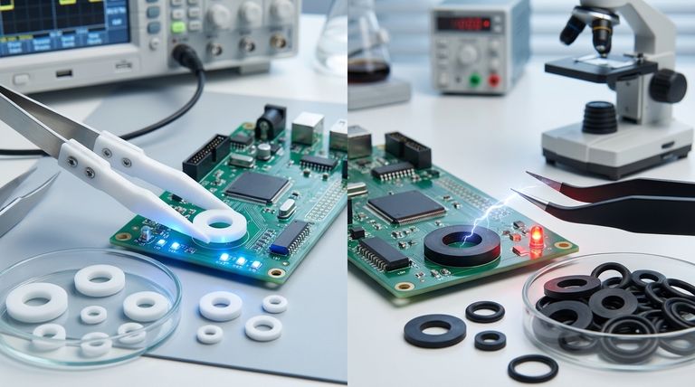 PTFE 와셔는 전기 절연성 측면에서 고무 와셔와 어떻게 비교될까요? 안전 및 성능을 위한 최종 가이드